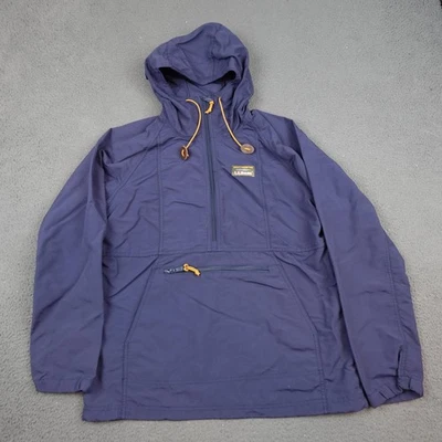 LL Bean Mountain Classic Anorak Pullover Jacket Womens Small Blue Hooded Nylon - Image 1 of 4