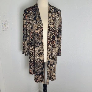 Travel Elements leichte Jacke braun, schwarz, hellbraun Animal Print & Blumen Gr. 1X - Bild 1 von 9
