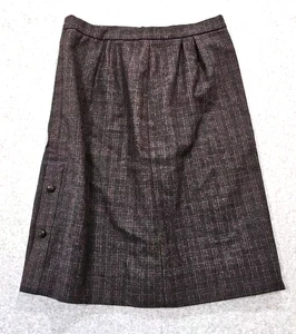 Vintage Elizabeth Arden the Salon Rock Midi Wolle 70er grau mit mehreren Streifen Gr. 8 - Bild 1 von 10