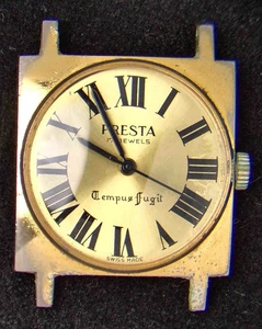 Presta Tempus Fugit Square Men's Hand-Wind Vintage Swiss Watch -- Spares/Repairs - Picture 1 of 3