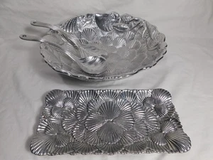 Vintage Arthur Court Muschel 14' Servierschale mit Utensilien und Tablett, 1983 - Bild 1 von 15