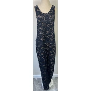 David Lerner Black Lace Sleeveless Overalls Women's Size L - Picture 1 of 5