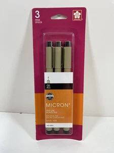 Bolígrafo Sakura Pigma Micron 0,45 mm (05) tinta negra paquete de 3/sin sangrado discos artesanales - Imagen 1 de 2