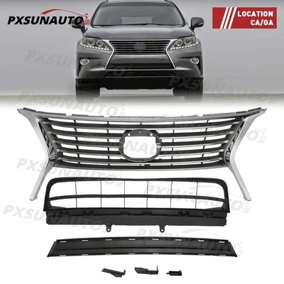 Front Bumper Grille Upper Center Lower Set For 2013-2015 Lexus RX350 RX450h 3PCS Foto 1 de 4