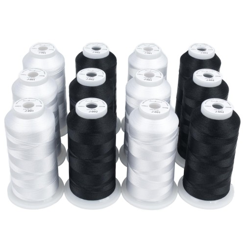 Best Simthread 12 Spools Embroidery Thread Set 3000 Yards 40WT 100 ...
