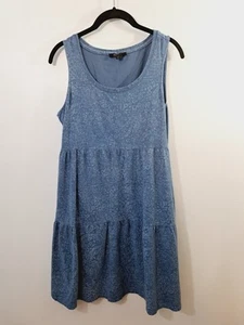 Frye Women's Blue Jersey Fabric Shift Dress In Size Medium Blue Floral - Picture 1 of 6