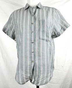 Toad & Co Airbrush Hemd blau gestreift Knopfleiste leichte Bio-Baumwolle S/S L - Bild 1 von 2