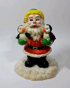 Figura vintage 1998 LoomCo pintada a mano Papá Noel y amigos decoración Navidad 4"  - Imagen 1 de 10