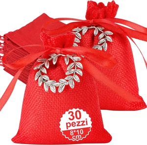 30Pz Bomboniere Laurea, Rosso Sacchetti Laurea, Bomboniere Laurea Fai Da Te, Bom - Foto 1 di 12
