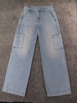 American Eagle Jeans Womens 6L Cargo Super High-Rise Baggy Wide Leg 29x33 - Image 1 of 4