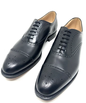Church's Black Leather Shoes Toronto Brogues Oxfords UK 8G US 9G RRP £920 18375G - Image 1 of 4