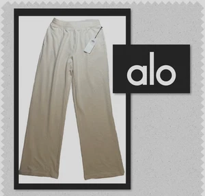 Alo High Waist verträumte Hose weites Bein All-in NEU All Yoga Damen Large elfenbeinfarben neu mit Etikett - Bild 1 von 19