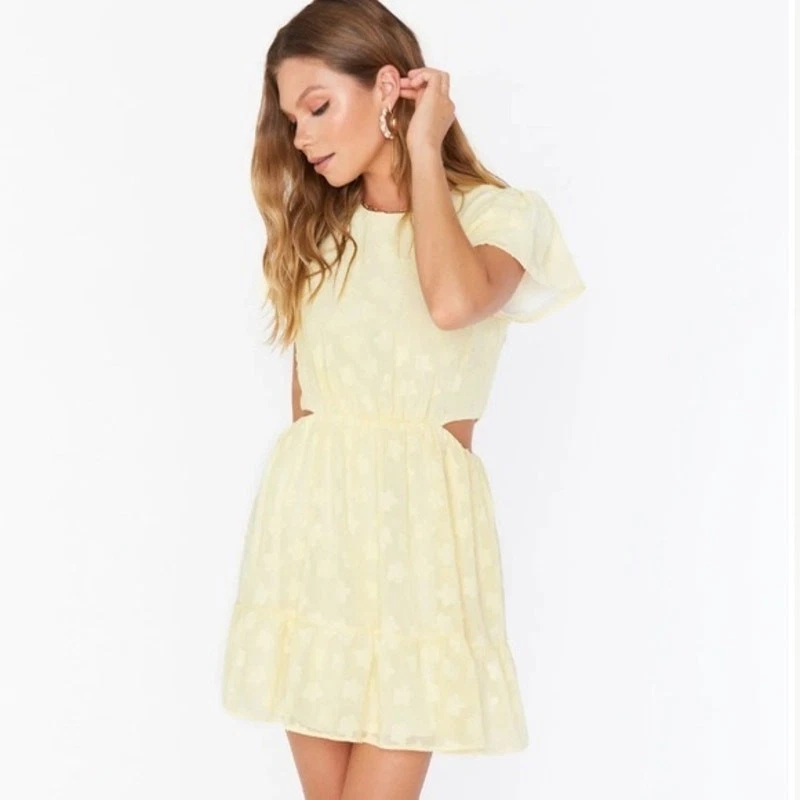 Mini Vestido Show Me Your Mumu Merritt Amarillo Talla Grande  Foto 1 de 4