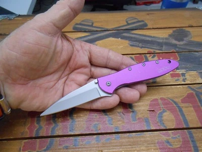 Cuchillo de Bolsillo Kershaw Leek 1660PUR Speedsafe Forro Bloqueo Borde Liso Hoja EE. UU. Foto 1 de 4