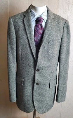 J Crew Ludlow Jacket Blazer 40 L Beige Herringbone Wool Blend Sport Coat  - Image 1 of 4