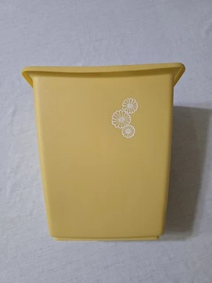 Cubo de basura vintage Rubbermaid amarillo floral Foto 1 de 4