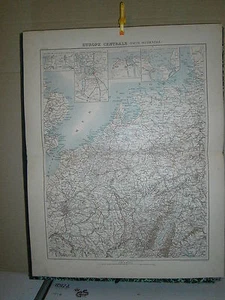 Carte 19° couleur Grand format Europe centrale partie occidentale - Imagen 1 de 1
