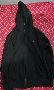 Polo Ralph Lauren Big Boys Cotton Fleece Zip Up Hoodie Black Size XL ( 18-20) - Picture 1 of 2