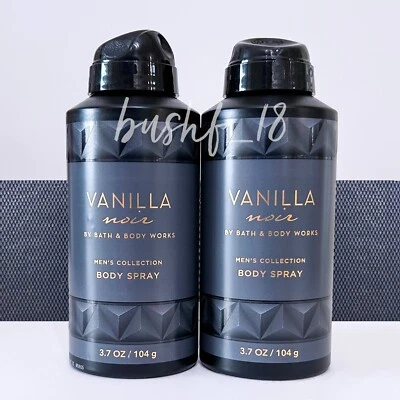 Bath & Body Works 2pc VANILLA NOIR Mens Body Spray 3.7oz FREE SHIP x2 NEW - Image 1 of 2
