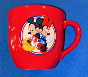 Mickey and Minnie Red Coffee Mug Disney Hallmark Collection Embossed Mickey - Picture 1 of 11