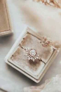 2.10Ct Round Cut Real Moissanite Women's Engagement Ring 14K Yellow Gold Plated - Picture 1 of 6