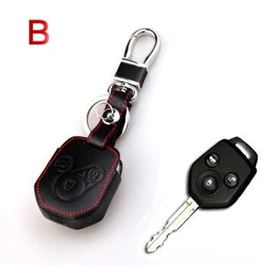 Fit For Subaru 3 button Black Remote Key Fob Bag Holder PU Leather Cover Case - Picture 1 of 10