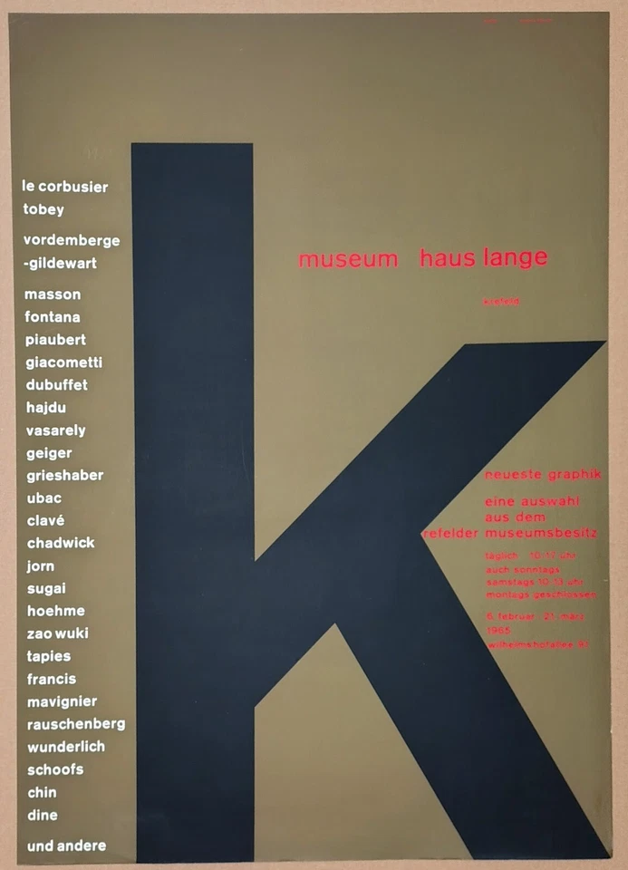 Mavignier (Design) NEUESTE GRAPHIK - MUSEUM HAUS LANGE Krefeld 1965 - Bild 1 von 1