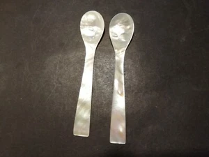 2 Perlmuttlöffel Eierlöffel ca. 12,5 cm auch als Kaviarlöffel - Bild 1 von 10