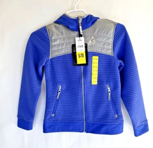 Gerry Youth Kid's Full Zip Ribbed Hooded Jacket Larkspur Blue S 7/8 NWT - Picture 1 of 9