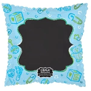 Baby Boy Chalkboard Personalize It Square 17" Foil Balloon (Non-Packaged) - Picture 1 of 2