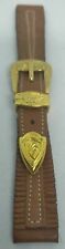 Watch Strap Leather Western Style mm18 Vintage Made IN Italy Cow-Boy# O. S. Gold