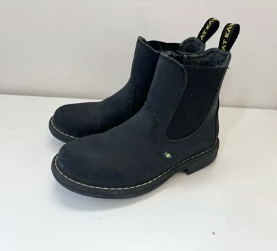 Kavat Sz 13 Kids EU 31 Black Leather Boots Swedish Brand - Image 1 of 4