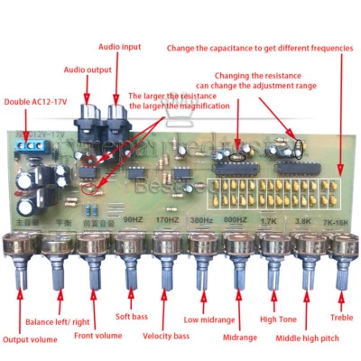 Scheda di sintonizzazione hifi EQ scheda di equalizzazione amplificatore di potenza scheda preamplificatore - Immagine 1 di 4