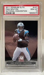 RARE 2011 Donruss Elite VIP1 Cam Newton National 1st Rookie PSA 10 POP 5 - Picture 1 of 2