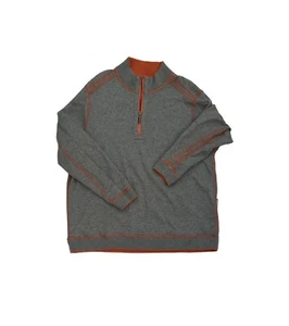 Tommy Bahama Reversible 1/4 Zip Pull Over Sweater Orange Gray Mens 2XL XXL EUC - Picture 1 of 7