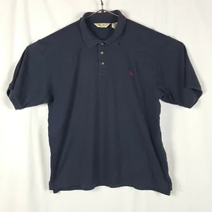 Vtg 90s Eddie Bauer Polo Shirt XL Blue Short Sleeve 100% Cotton Split Hem Bird - Picture 1 of 11
