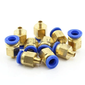 10 Pcs Air Pneumatic Quick Release Connector M8*1.25 Threaded metric 10mm Tube - Picture 1 of 4