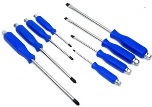 8 pcs Hammer Head Magnet Tip Screwdriver Set Phillips and Slotted Flat Go-Thru - Picture 1 of 1