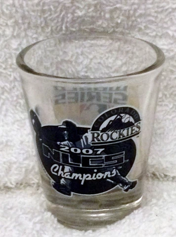 2007 WORLD SERIES SHOT GLASS COLORADO ROCKIES nl champs CHAMPIONS Cover