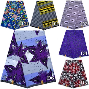 African Wax Print PolyCotton Ankara Fabric Sewing Crafting 6 Yards FREE Shipping - Picture 1 of 15
