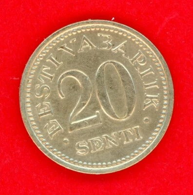 ESTONIA  20 SENTI  1935  KM # 17  VF-XF. - Image 1 of 2