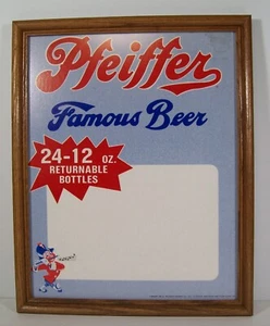 1982 Pfeiffer berühmtes Bier 11 x 14 gerahmtes Pappbierschild Heileman Brewing Co - Bild 1 von 11