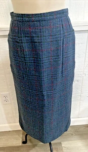 Henry White Dublin Vintage Long Tartan Skirt Alpaca & Wool 10 (6) EUC Pockets - Picture 1 of 12