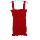 Capulet Viviane Smocked Mini Dress Red L Women's Stretch Casual Summer Party