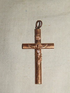 Anhänger Kreuz Schaumgold um 1900 rotgoldfarben 4,5 x 2,5 cm - Picture 1 of 4