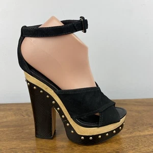 Alexandre Birman Women's Black Suede Platform Heels Shoes Python Sz 37.5/US 7 - Picture 1 of 9