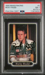 1990 MAXX Ricky Rudd #5 PSA/DNA Dual Graded NM 7 AUTO 9 POP 0 Higher Nascar - Picture 1 of 3