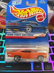 1998 Hot Wheels #661 First Editions 17/40 '70 PLYMOUTH ROADRUNNER Orange w/5 Sp* - Picture 1 of 2
