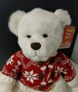 Harrods Weihnachten 2012 weißer Teddybär Chester Holiday roter Pullover Plüschtier - Bild 1 von 8