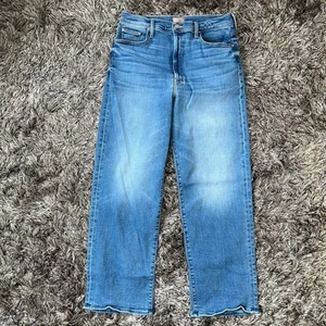 Mother Jeans Rambler Zip Flood Out Of The Blue Size 33 Straight Wide Leg Jeans - Picture 1 of 21